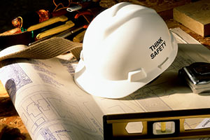 a hardhat on a table